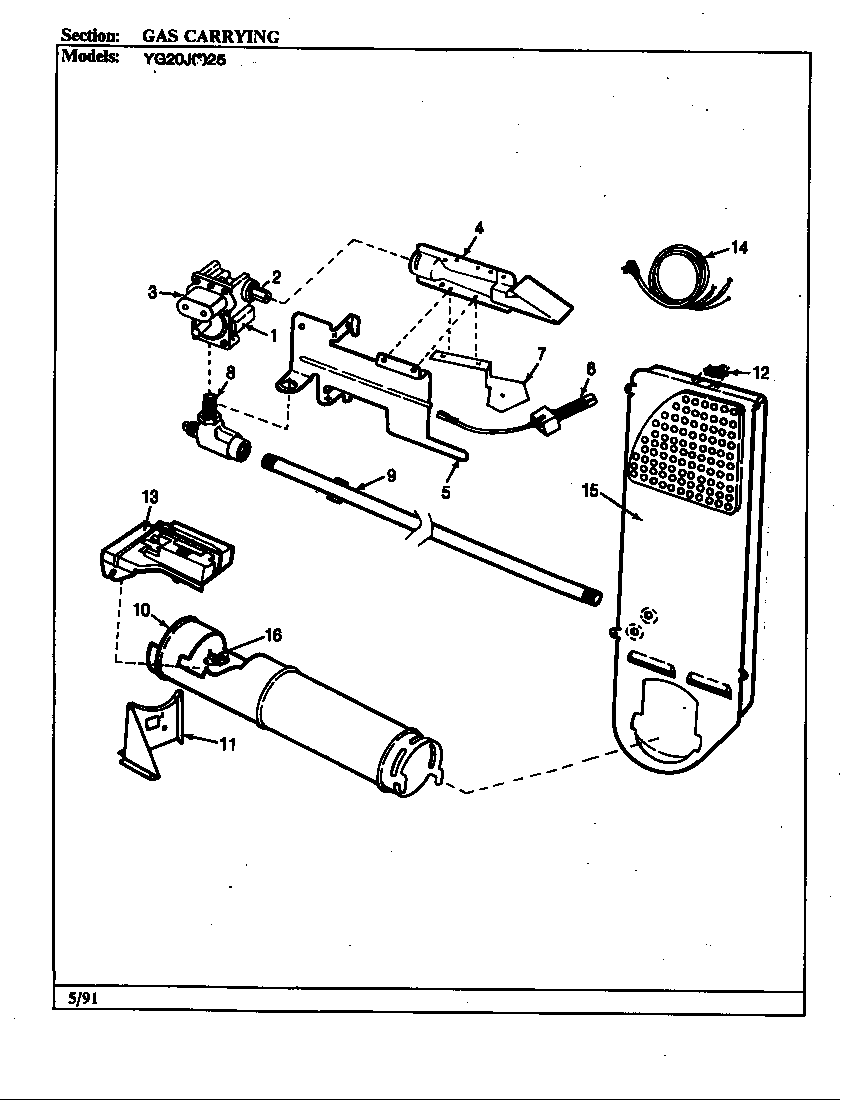 Magic Chef YG20JA25 gas carrying (rev. a-c) diagram