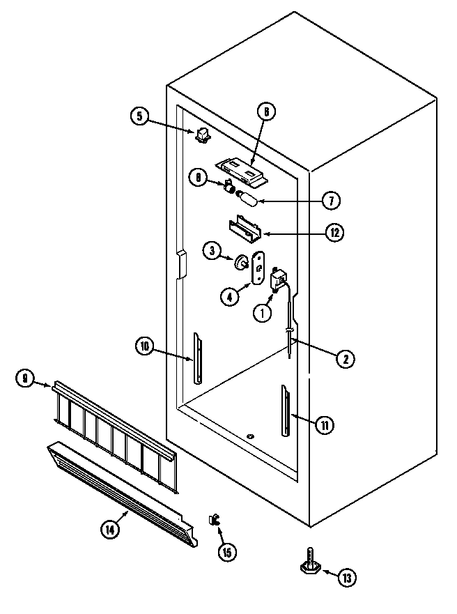 Admiral RFUA120AAW freezer compartment diagram
