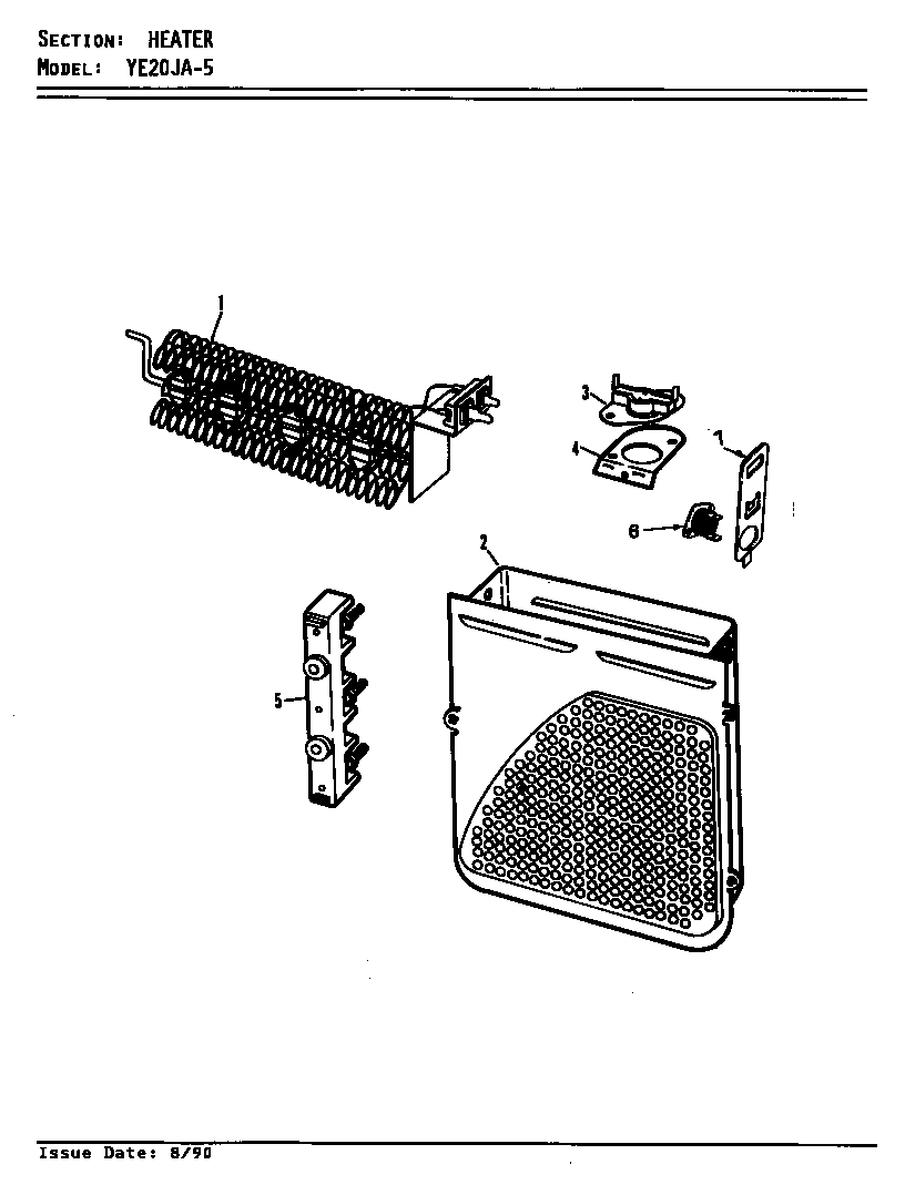 Magic Chef YE20JN5 heater (ye20ja5) diagram