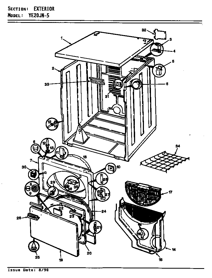 Magic Chef YE20JN5 exterior (ye20jn5)(rev. a-c) (ye20jn5) diagram