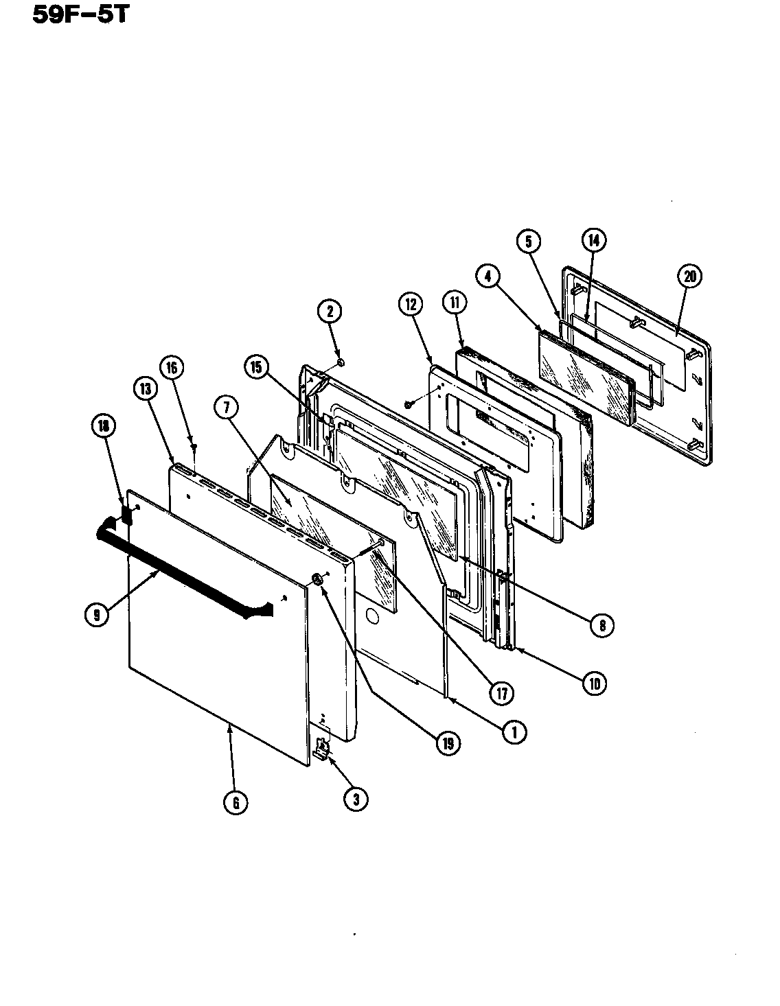 Magic Chef B59FN-5TVW door diagram
