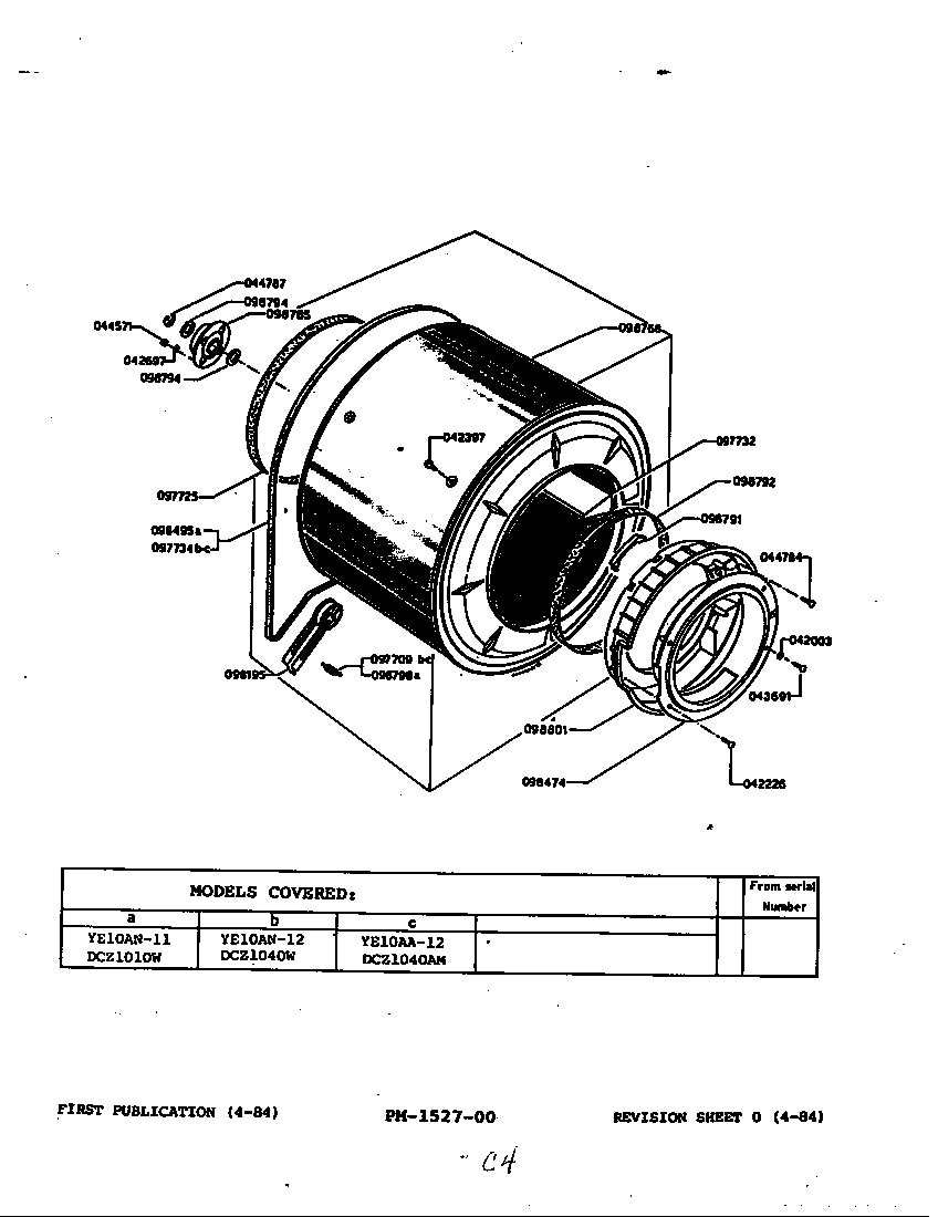 Magic Chef YE10AN12 drum diagram
