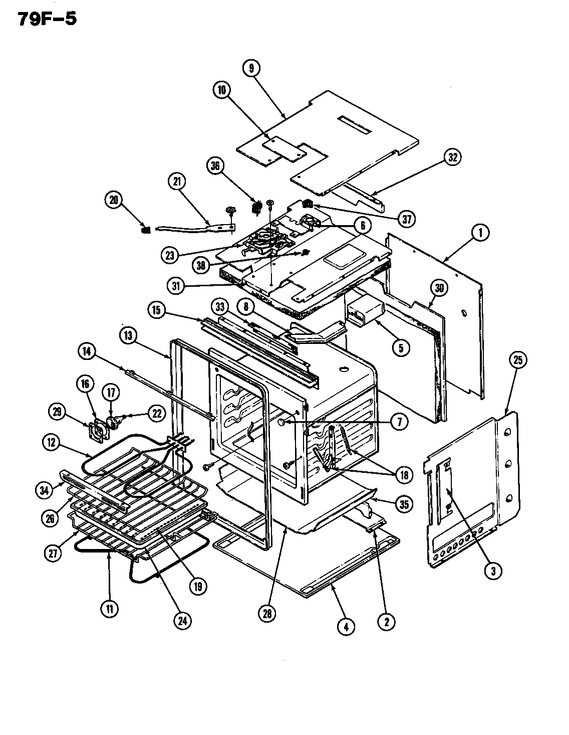 Magic Chef 79FN-5EVW body diagram