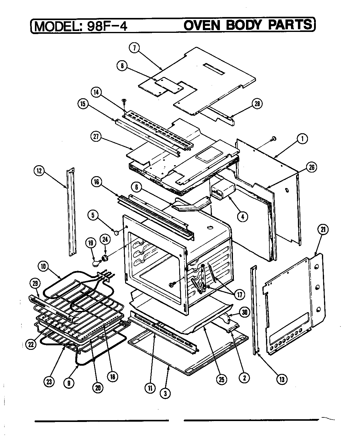 Magic Chef 98FA-4CX body diagram