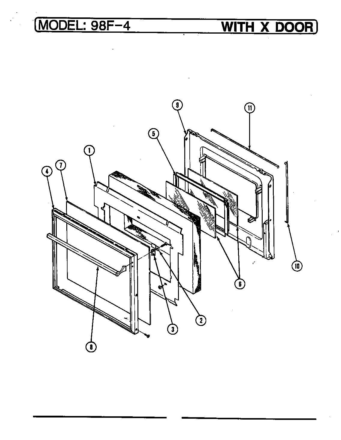 Magic Chef 98FA-4CX door (with x) (98fa-4cx) (98fn-4cx) diagram