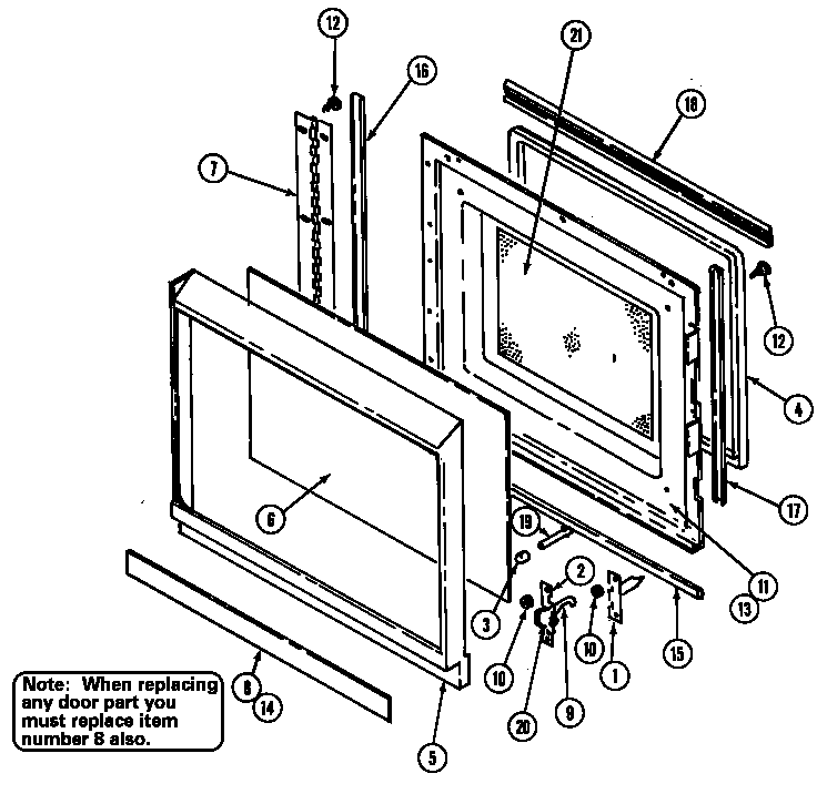 Magic Chef DM125 door diagram