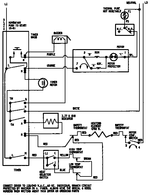 Norge DEN203WC wiring information diagram
