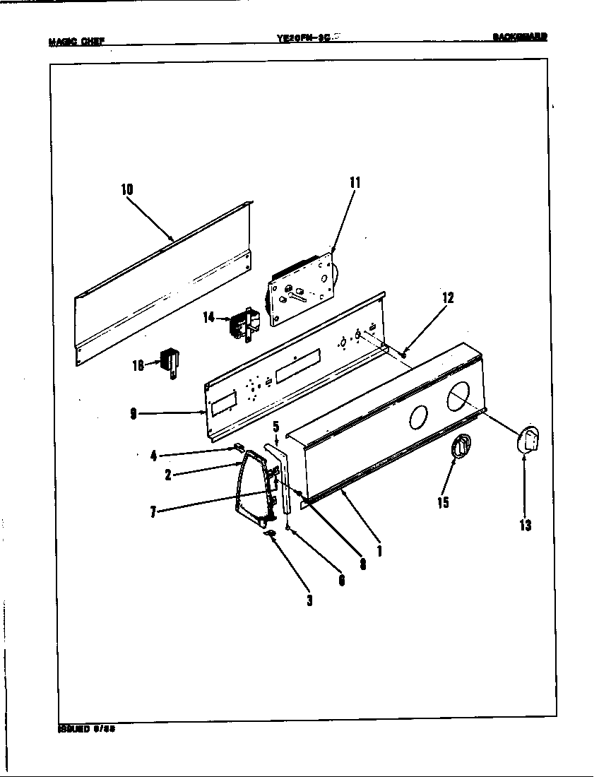 Magic Chef YE20FY3C control panel diagram