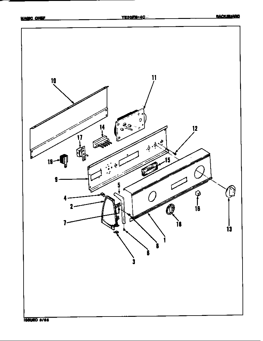 Magic Chef YE20FA4C control panel (rev. a-b) diagram