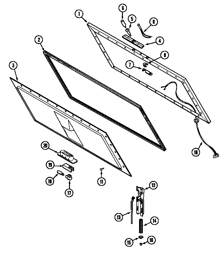 Admiral RFC1000AAW lid diagram