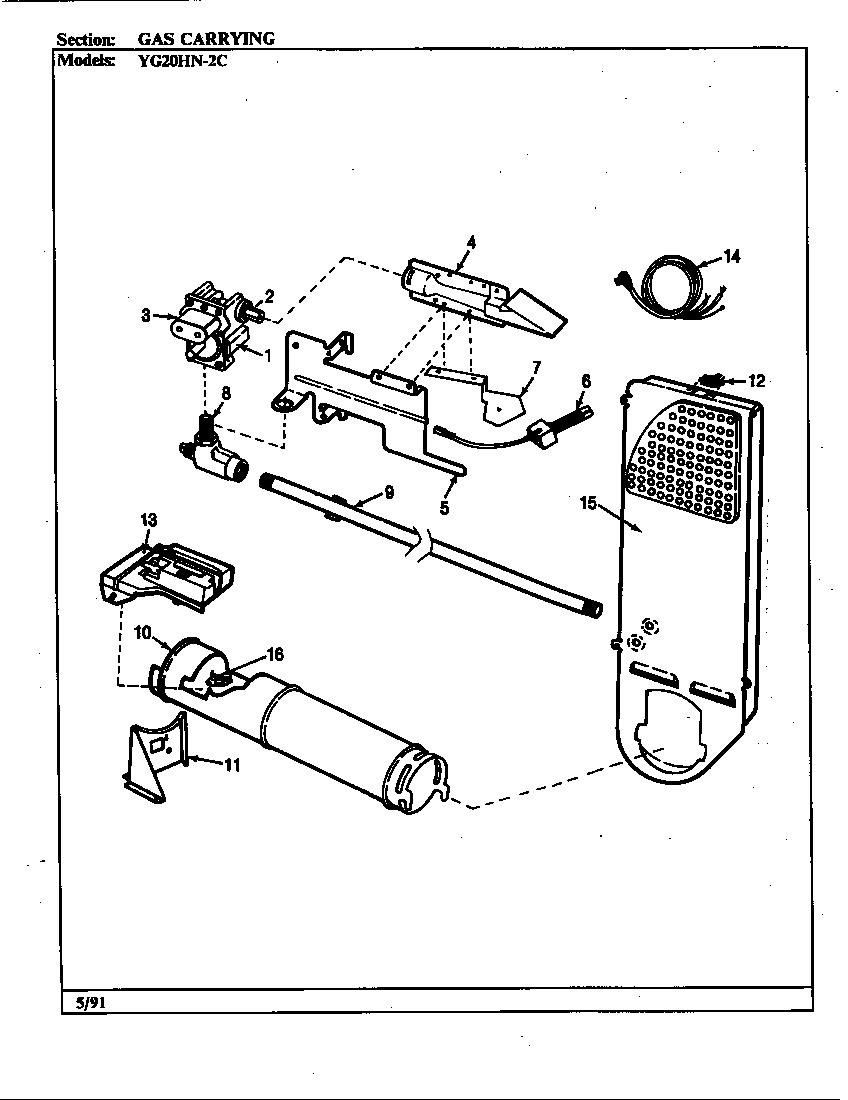 Magic Chef YG20HY2C gas carrying (rev. a-d) diagram