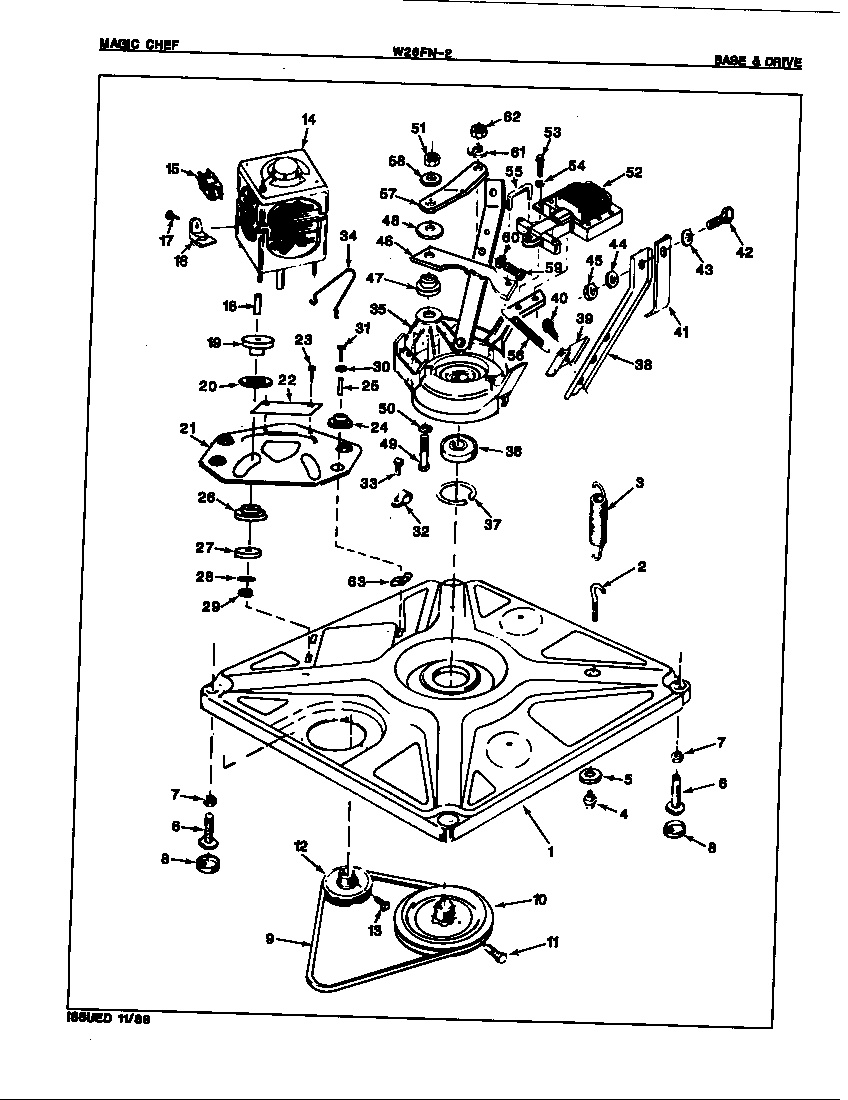 Magic Chef W26FN2 base & drive (rev. a) diagram