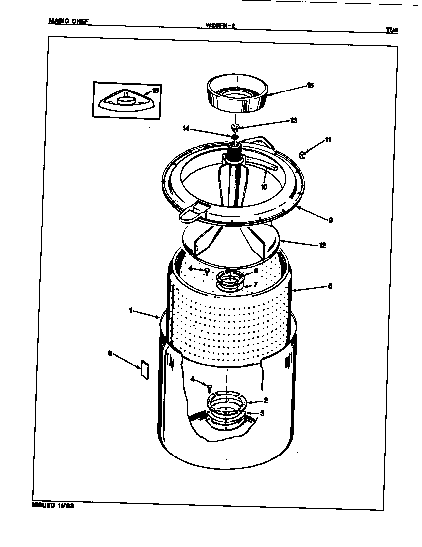 Magic Chef W26FN2 tub (rev. a) diagram