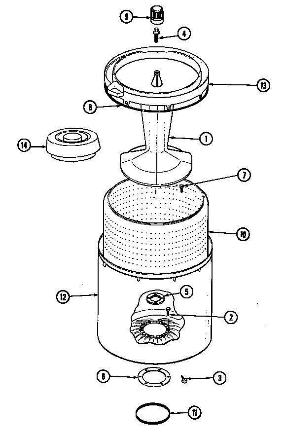 Magic Chef W207KKW tub diagram