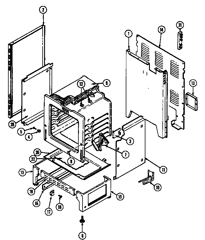 Magic Chef 6651XRS body diagram