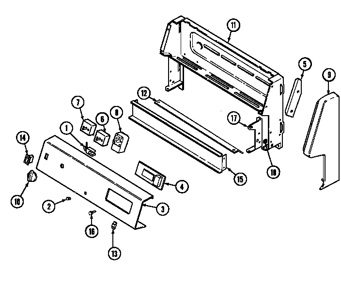 Maytag G3621XRW control panel diagram