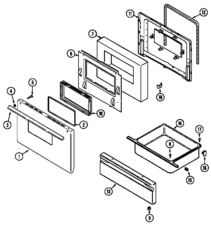 Maytag G3621XRW door/drawer (g3521) (g3521wra) (g3521wrv) (g3521wrw) diagram