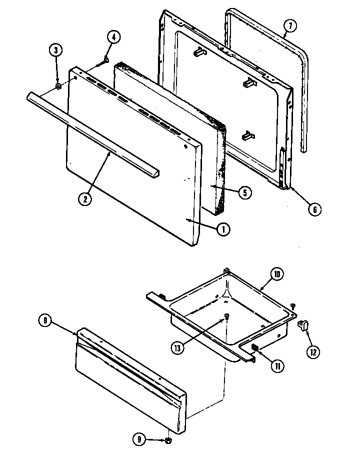 Magic Chef 6500PRA door/drawer (6500pr*) (6500pra) (6500prw) diagram