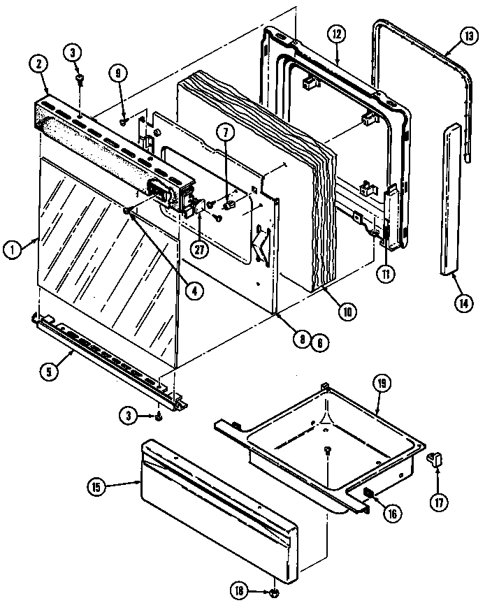 Magic Chef 6500PRA door/drawer (6500sr*) (6500srs) diagram