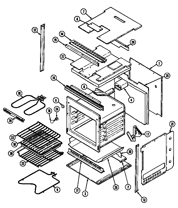 Magic Chef 9514WPA oven/body diagram