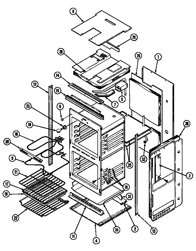 Magic Chef 9524WPW body diagram