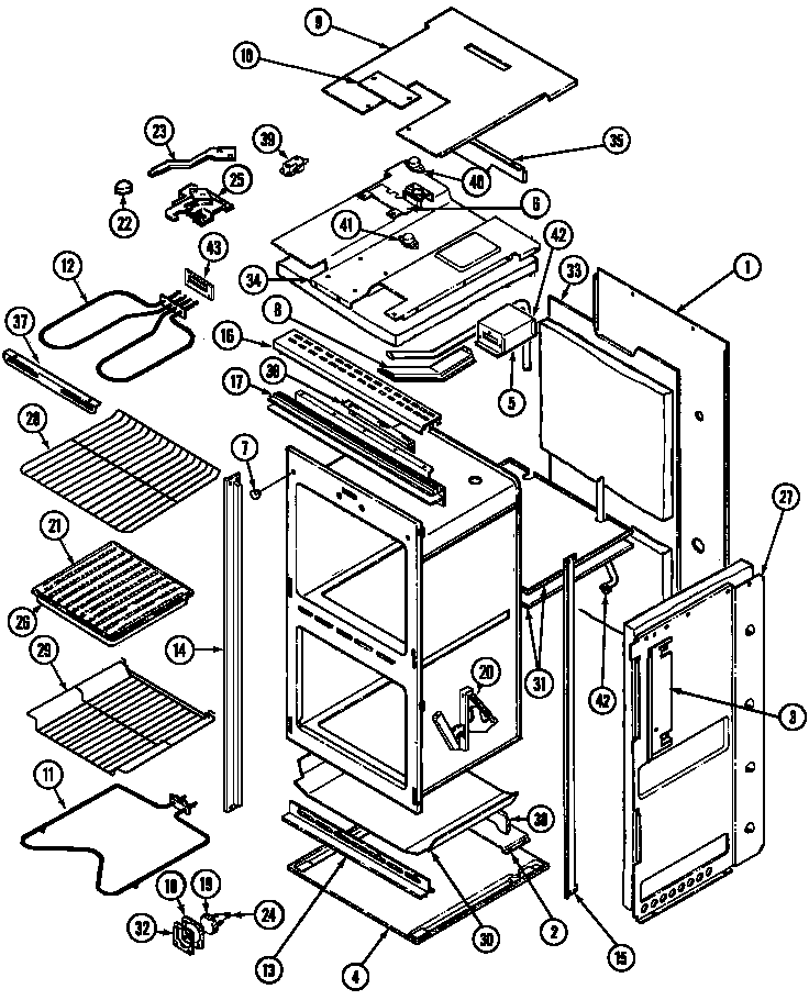 Magic Chef 9824XPB body diagram