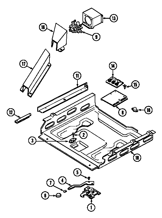 Magic Chef 6892XRW internal controls diagram