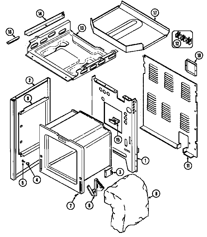 Magic Chef 6551XUB body diagram