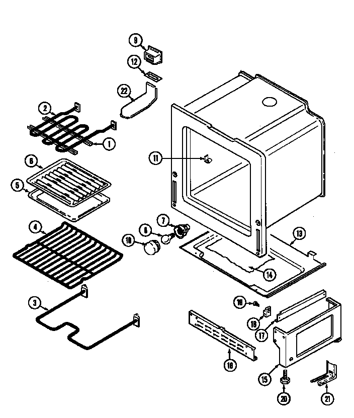 Magic Chef 6551XUB oven/base diagram