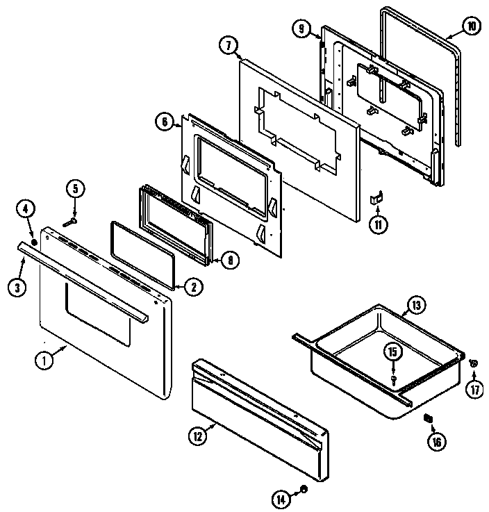 Magic Chef 6551XUB door/drawer (wuw series 27) (6551wuw) diagram