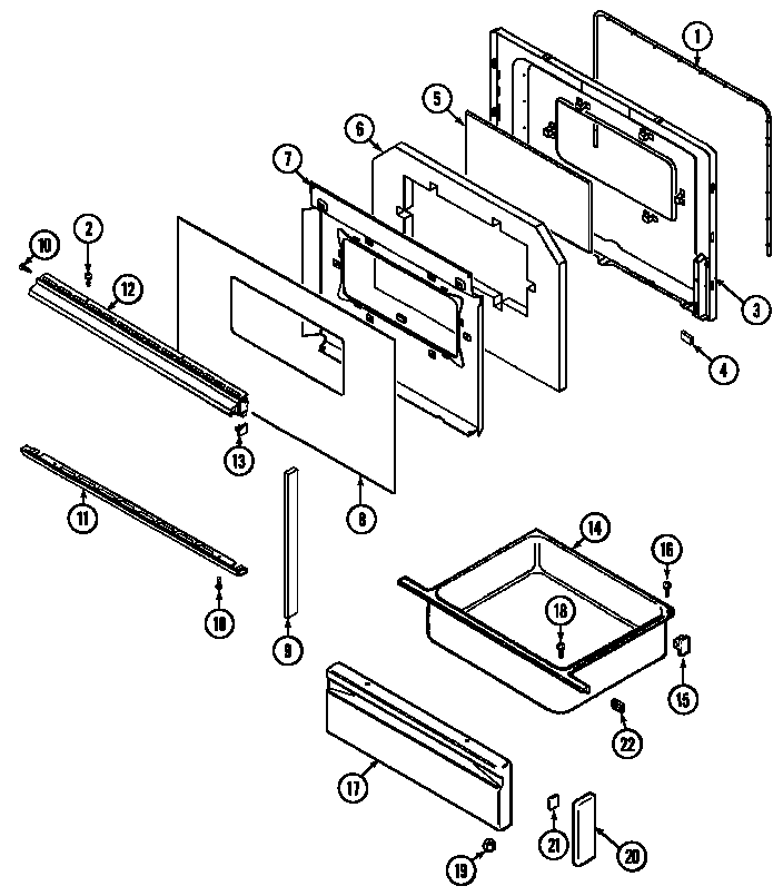 Magic Chef 6551XUB door/drawer (6551xu*) (6551xua) (6551xub) (6551xuw) diagram
