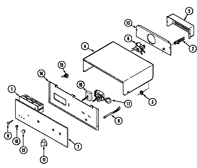 Magic Chef 9854XPB control panel diagram