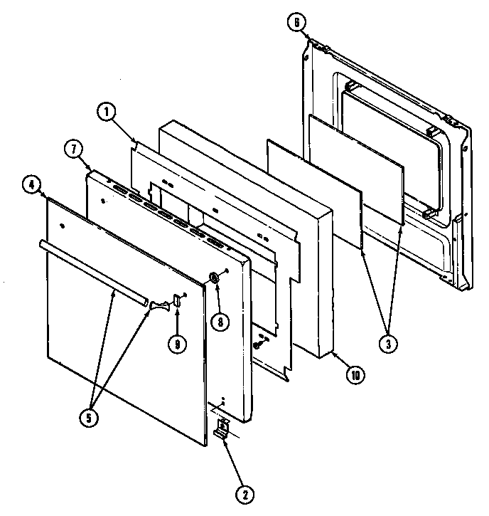 Magic Chef 9854XPB door assembly-lower (series 01) diagram