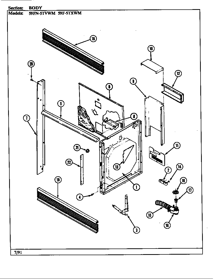 Magic Chef 59FN-5TVWM body diagram