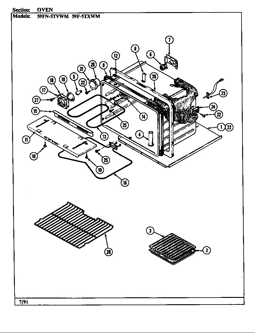 Magic Chef 59FN-5TVWM oven diagram