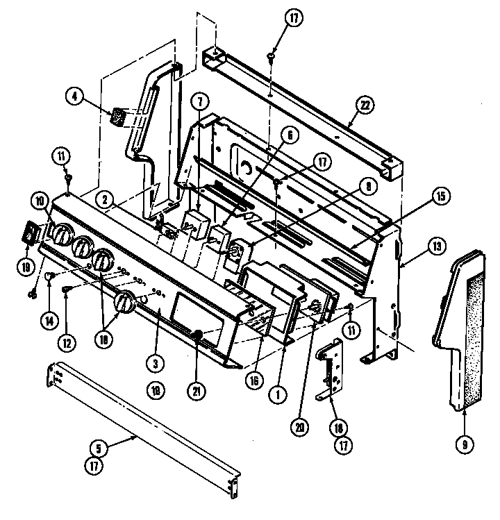 Magic Chef 3542XRA control panel diagram