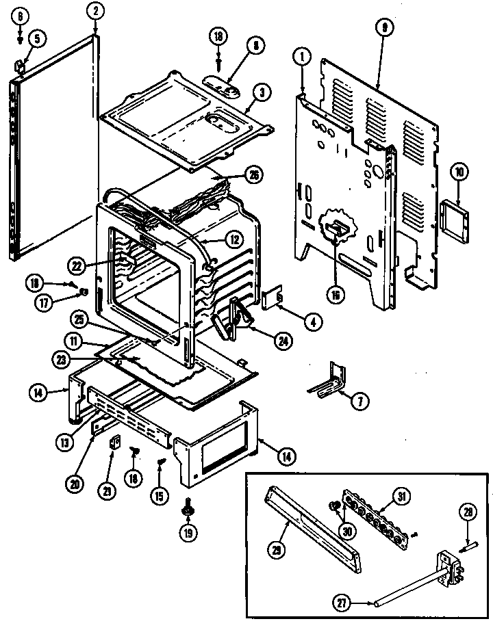 Magic Chef 3542XRA body diagram