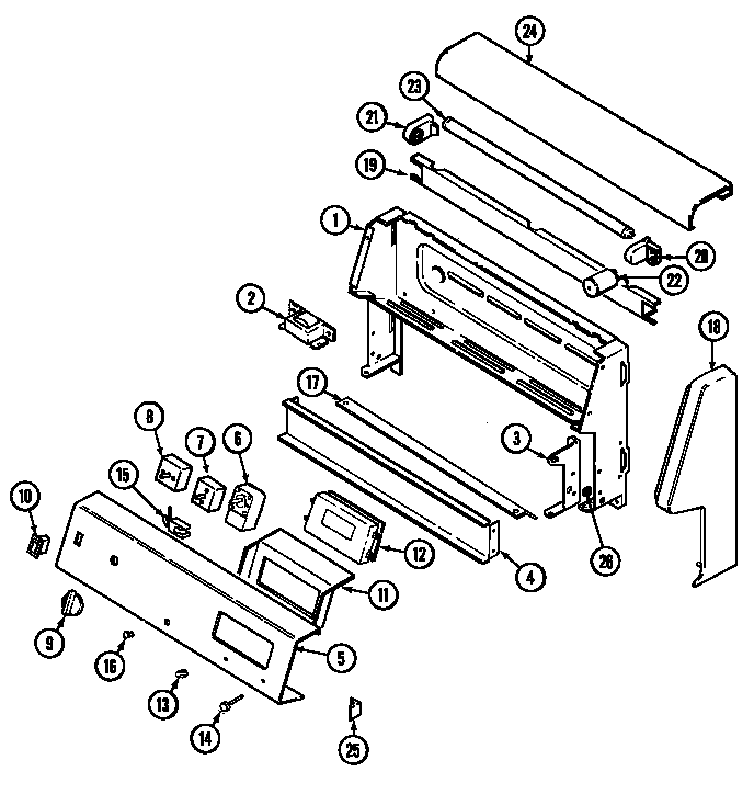 Magic Chef C3581VRV control panel diagram