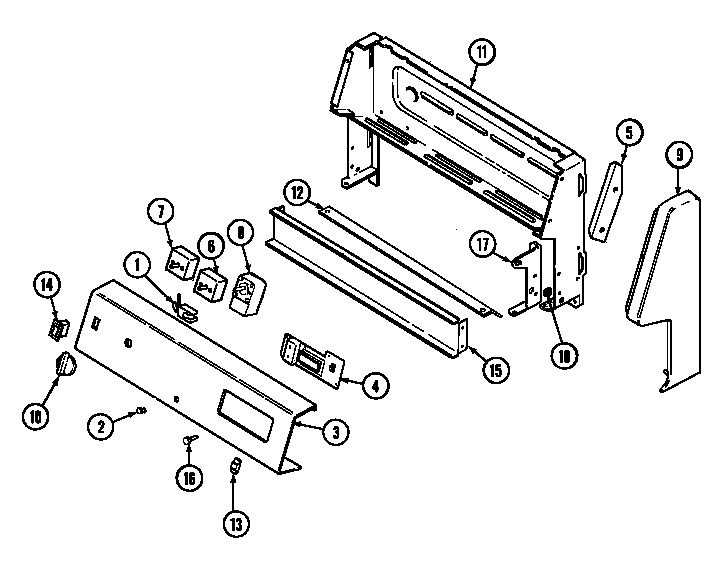 Magic Chef 3521WRV control panel diagram