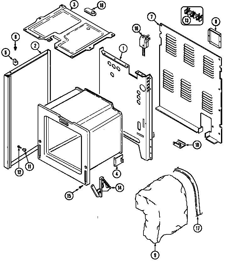 Magic Chef 3521WRV body diagram
