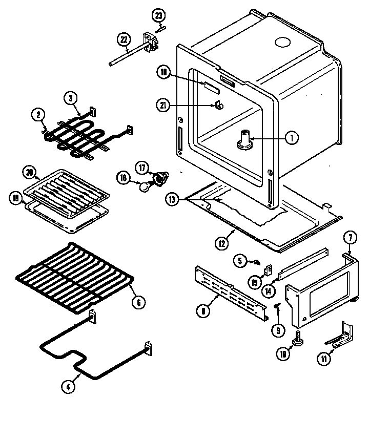 Magic Chef 3521WRV oven/base diagram