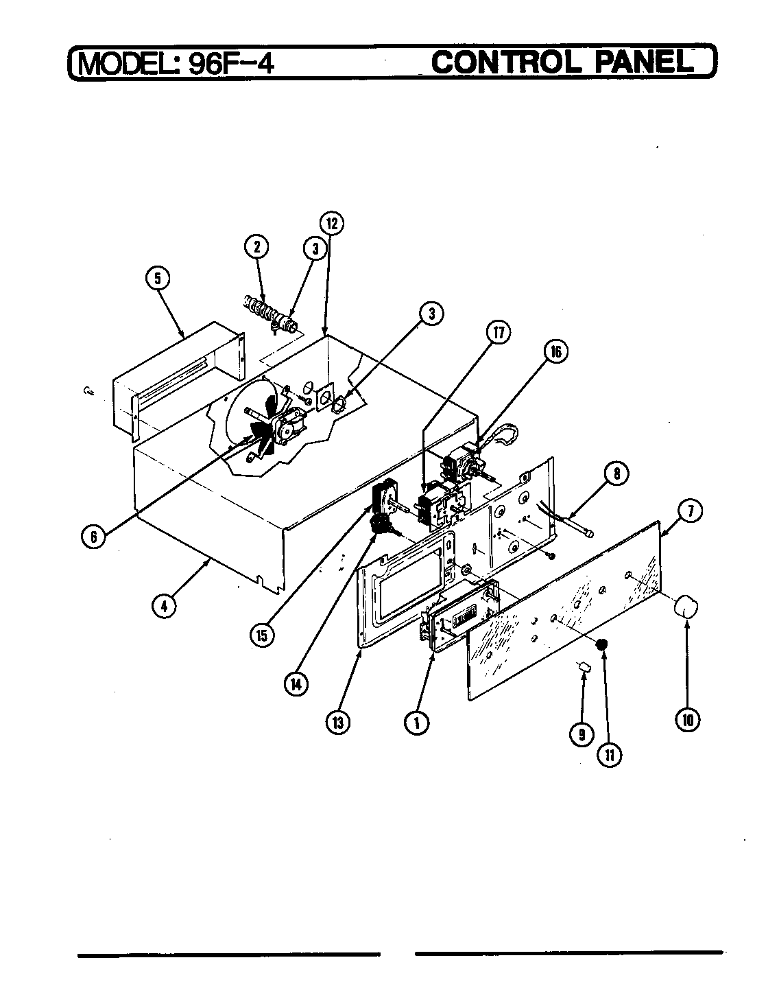 Magic Chef 96FA-4CW control panel diagram
