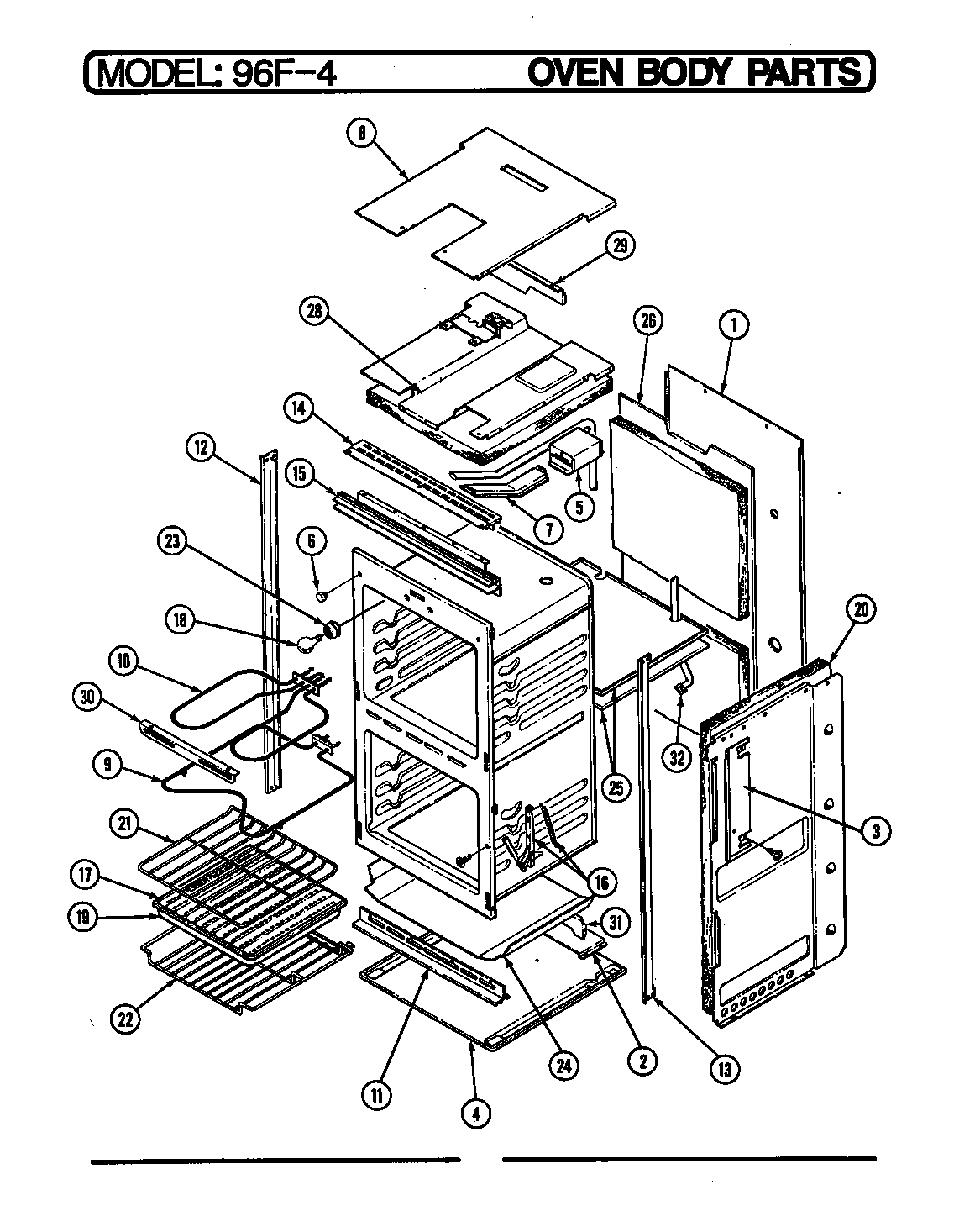 Magic Chef 96FA-4CW oven diagram