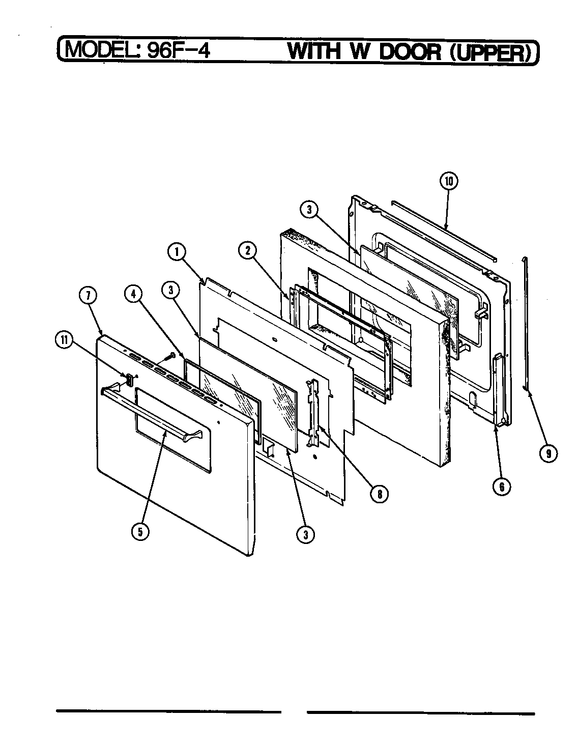 Magic Chef 96FA-4CW door-upper diagram