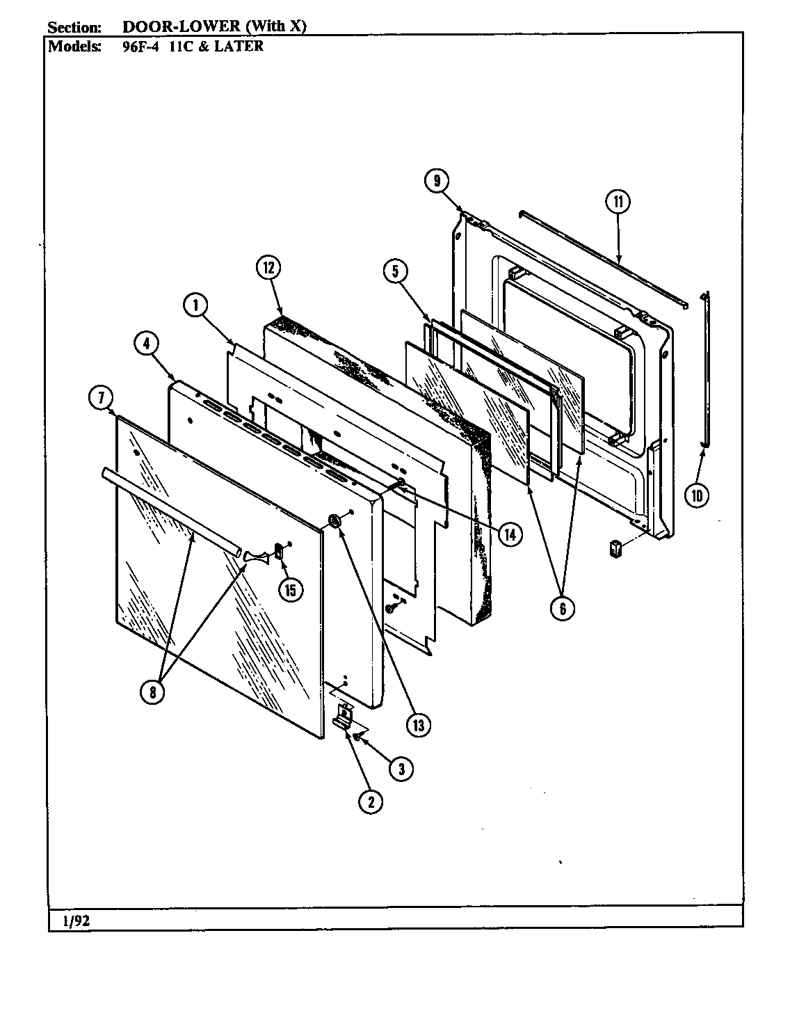 Magic Chef 96FA-4CLX door-lower (ser. 11) diagram
