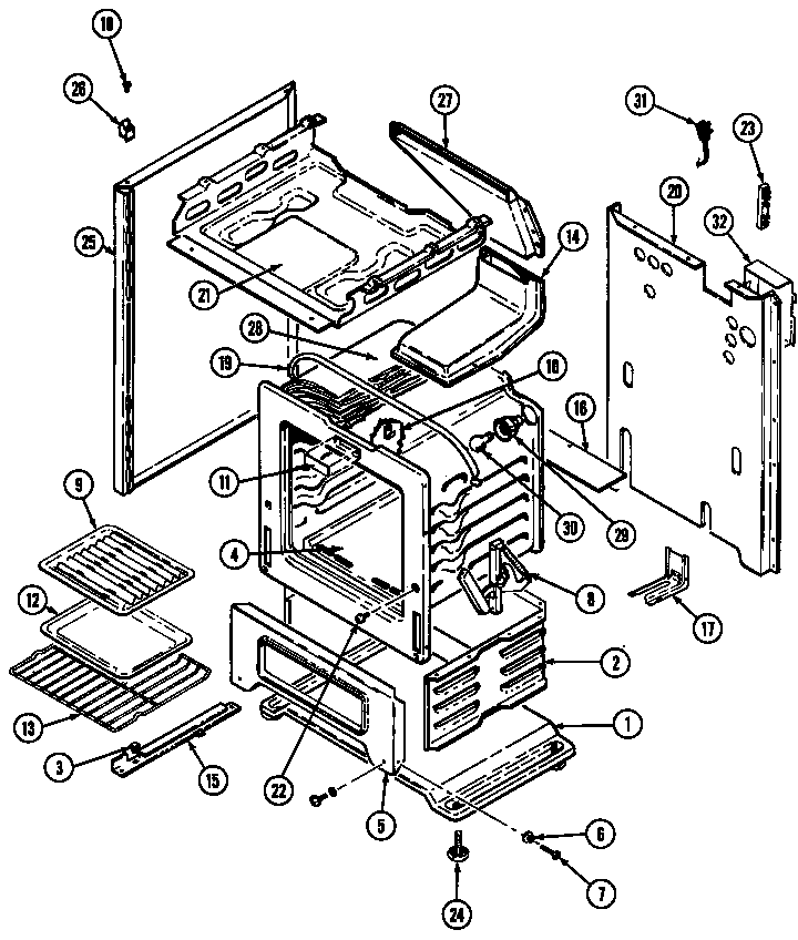 Magic Chef 3267XUA oven diagram