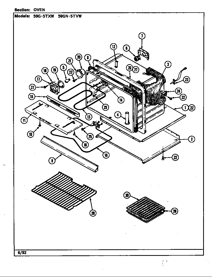 Magic Chef 59G-5TXW oven diagram
