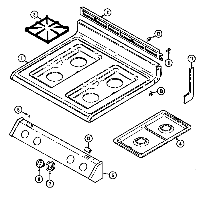 Magic Chef 3468XVA top assembly diagram