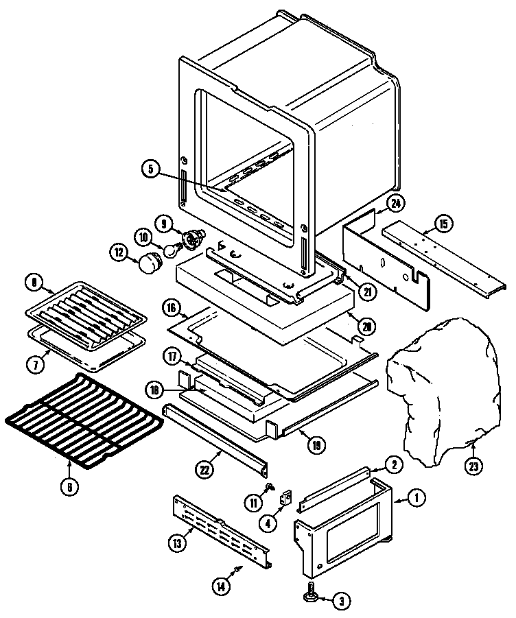 Magic Chef 3468XVA oven/base diagram