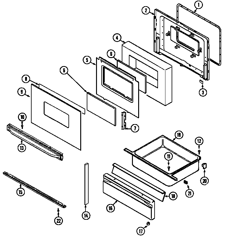 Magic Chef 3468XVA door/drawer (3468xvb) (3468xvb) diagram